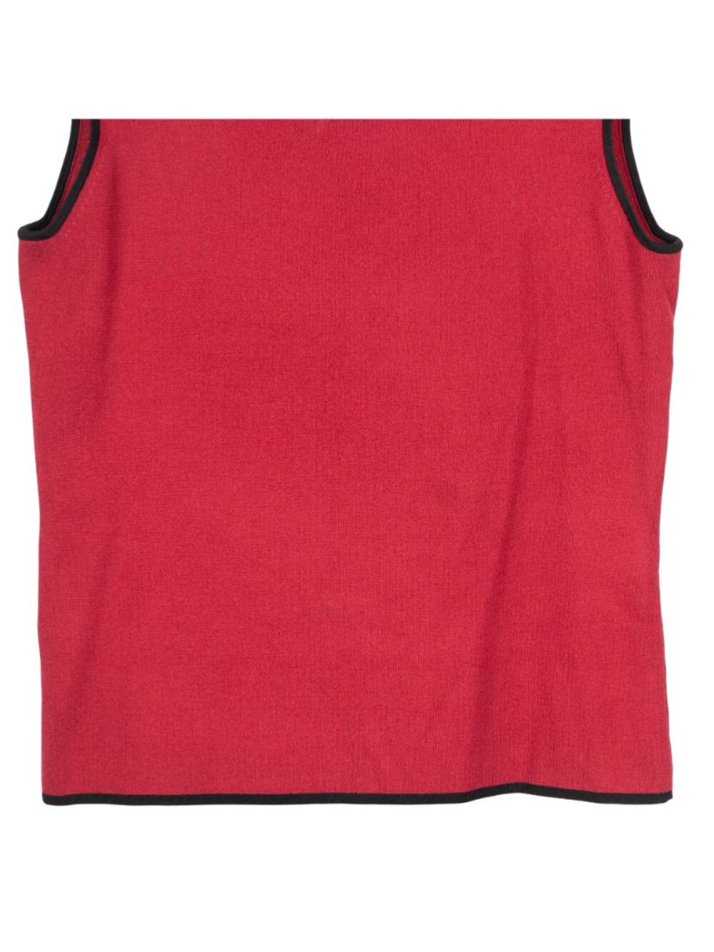 Cardigan Sweater Sleeveless Top Set S Womens 90s Red Black Trim Tank Colorblock - Picture 8 of 10